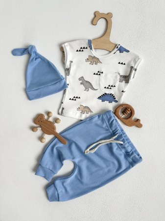 Комплект 3 предмета (футболка, штанишки, шапочка)